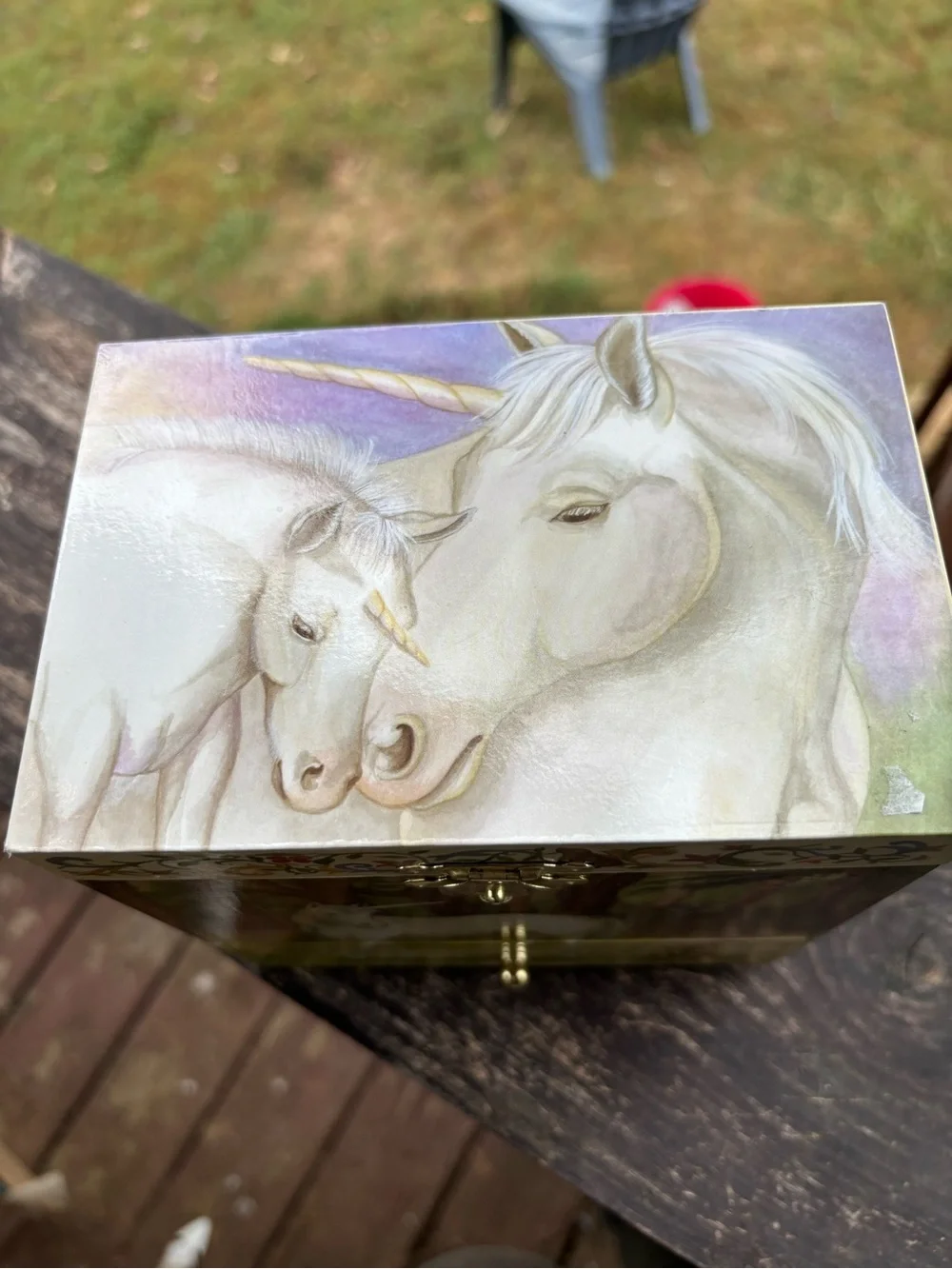 Enchantmints Unicorn Musical Jewelry Box BI202 The Unicorn 2009 Mirror Drawers